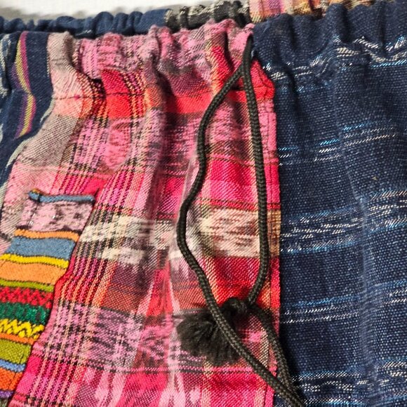 Guatemalan Boho Multicolor Multipattern Unisex Artsy Pants Woven Embroidery Uniq - Picture 14 of 15